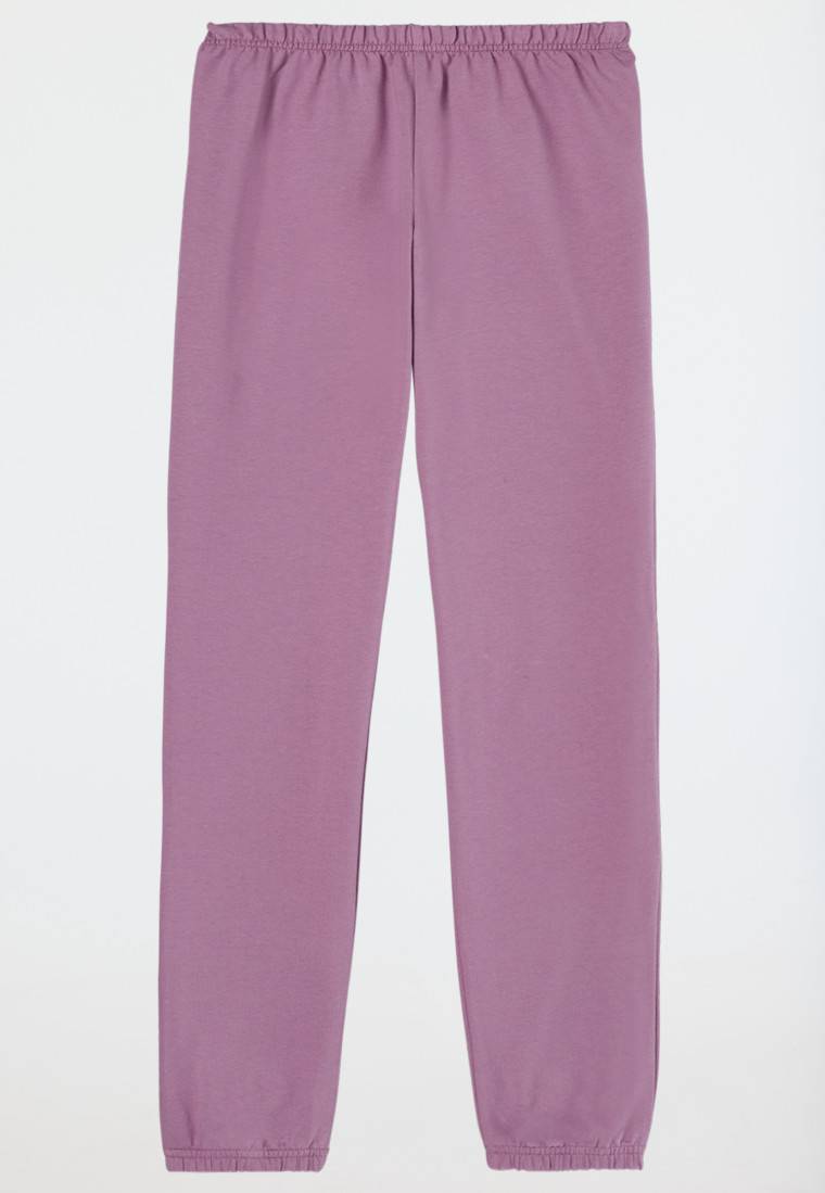 Schiesser Schlafanzug lang Sweatwear Bündchen mauve - Nightwear Tiefpreis
