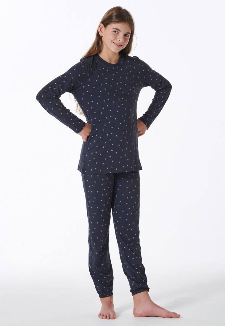 Schiesser Schlafanzug lang Bündchen nachtblau - Nightwear Begrenzte Freigabe