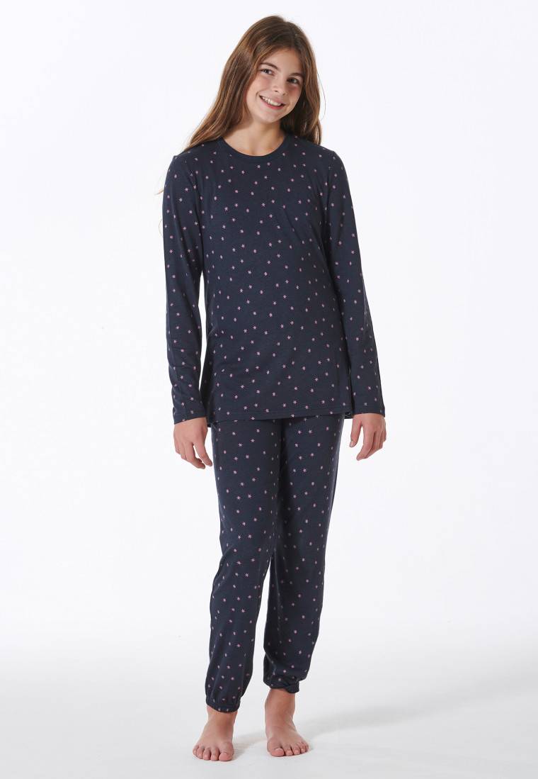 Schiesser Schlafanzug lang Bündchen nachtblau - Nightwear Begrenzte Freigabe