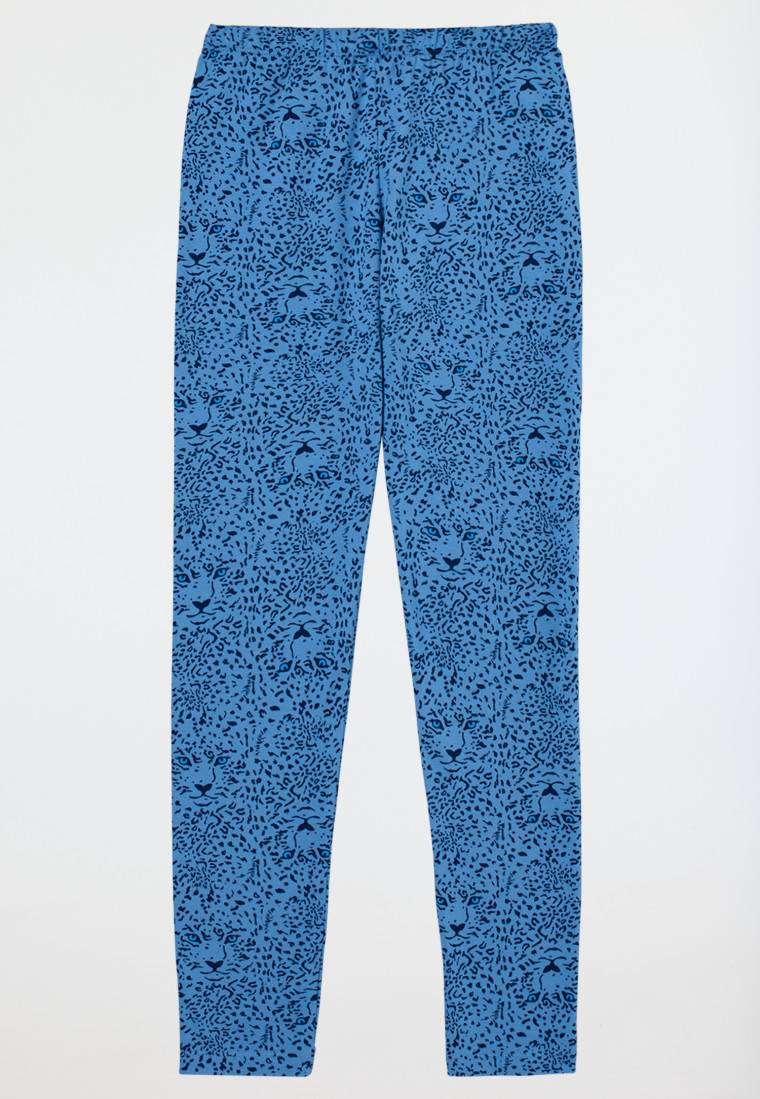 Schiesser Schlafanzug lang mit Leopardenmuster blau - Nightwear Bis zu 60% Rabatt