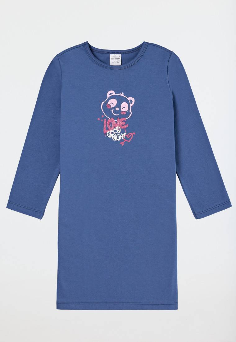 Schiesser Nachthemd langarm Organic Cotton Panda blau - Girls World Discount Store für neue Produkte