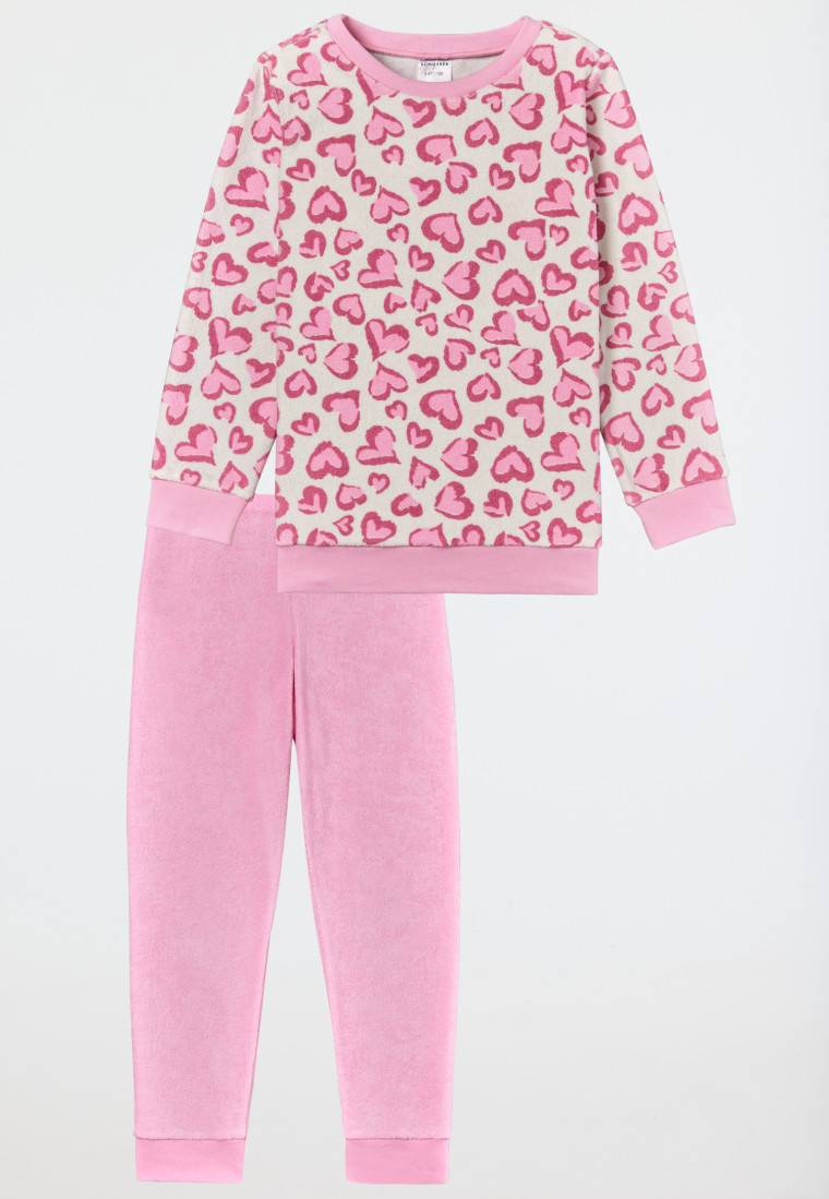 Schiesser Schlafanzug lang Organic Cotton Bündchen Herzen rosé - Girls World Kostenloser Versand international