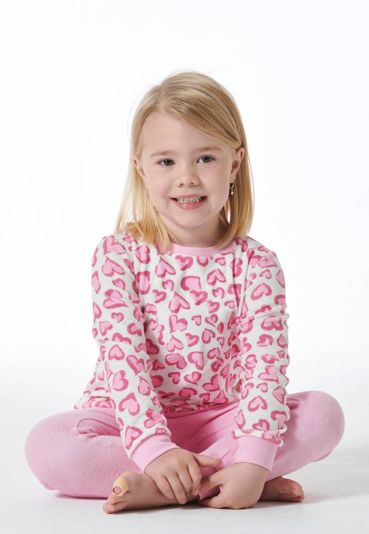 Schiesser Schlafanzug lang Organic Cotton Bündchen Herzen rosé - Girls World Kostenloser Versand international