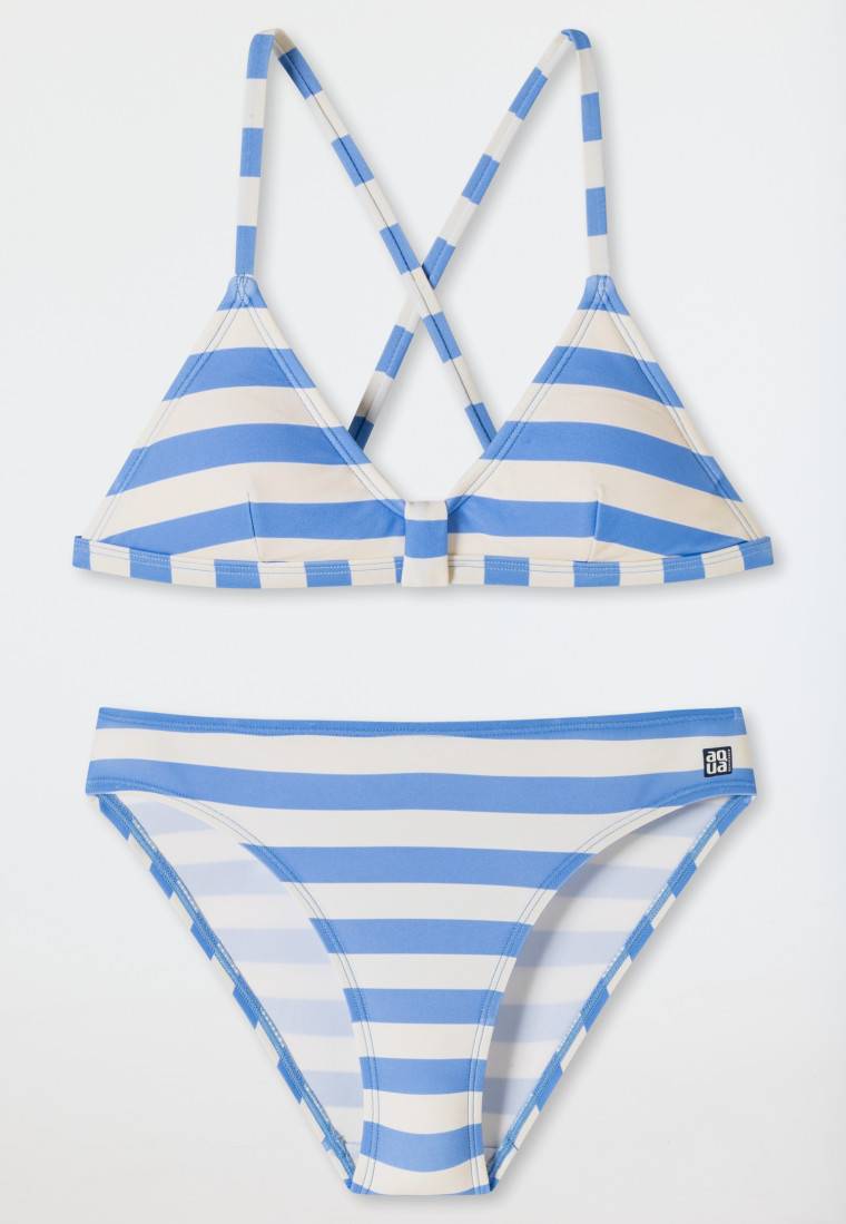 Schiesser Bustier-Bikini Wirkware recycelt LSF40+ Streifen hellblau - Aqua Teen Girls 50% Rabatt für begrenzte Zeit