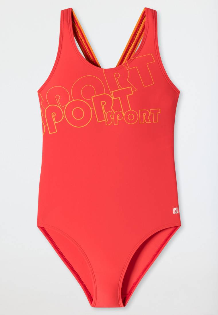 Schiesser Badeanzug Wirkware recycelt LSF40+ Racerback Sport rot - Aqua Teen Girls Rabatte dieses Monats