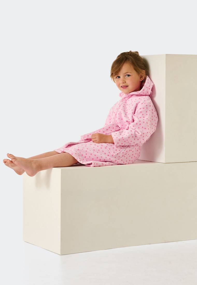 Schiesser Bademantel Velour Punkte rosa - Original Classics Angebote