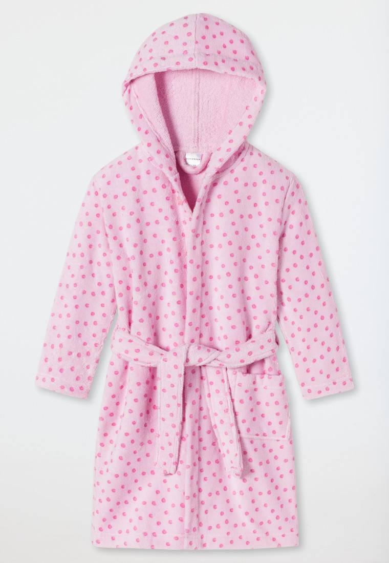 Schiesser Bademantel Velour Punkte rosa - Original Classics Angebote