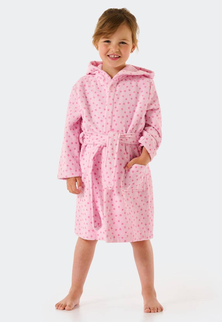 Schiesser Bademantel Velour Punkte rosa - Original Classics Angebote