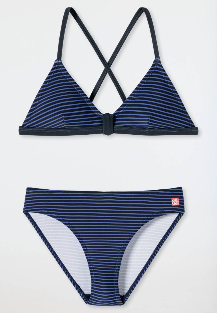 Schiesser Bustier-Bikini Wirkware recycelt LSF40+ Streifen dunkelblau - Diver Dreams Meist gekauft