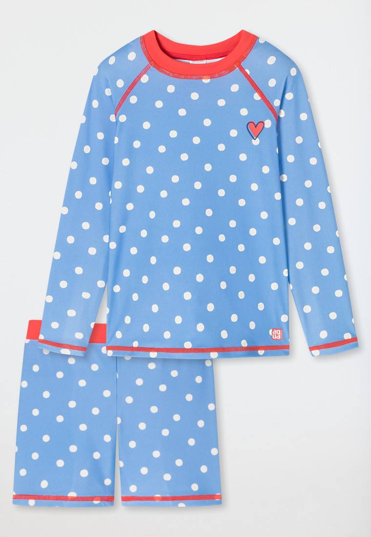 Schiesser Badeset Mädchen 2-teilig Punkte hellblau - Aqua Kids Girls Fabrikpreis