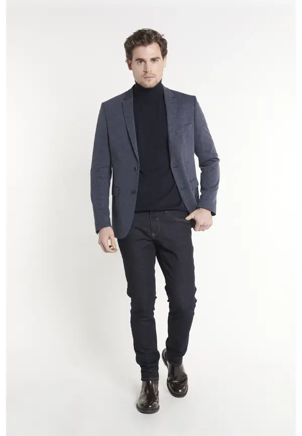 Steffen Klein Sakko 2-farbig Slim Fit in Marine Clearance-Verkauf