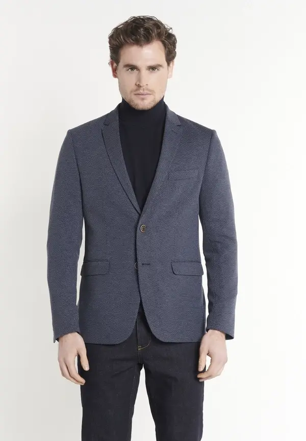 Steffen Klein Sakko 2-farbig Slim Fit in Marine Clearance-Verkauf