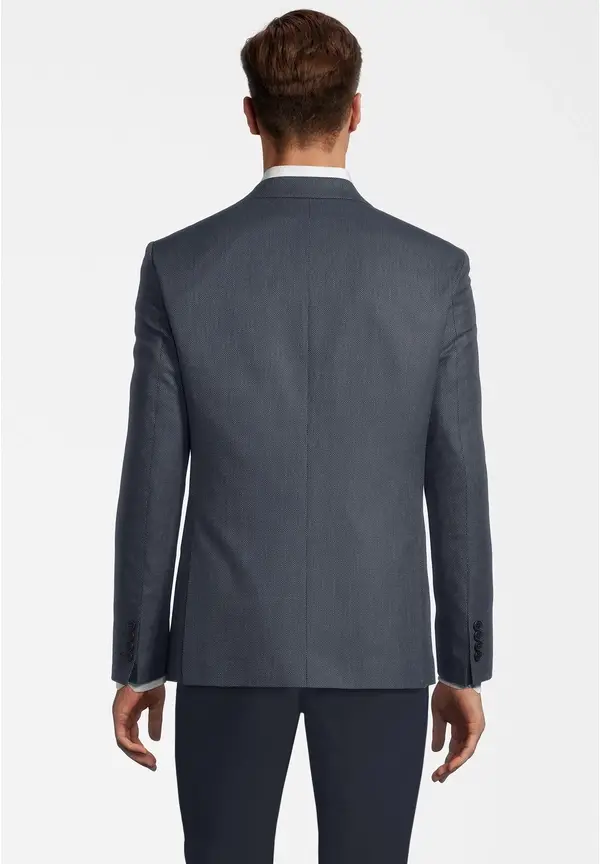 Steffen Klein Sakko Fil a Fil Slim Fit in Marine 2025