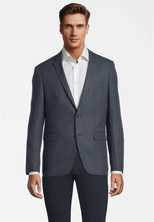 Steffen Klein Sakko Fil a Fil Slim Fit in Marine 2025