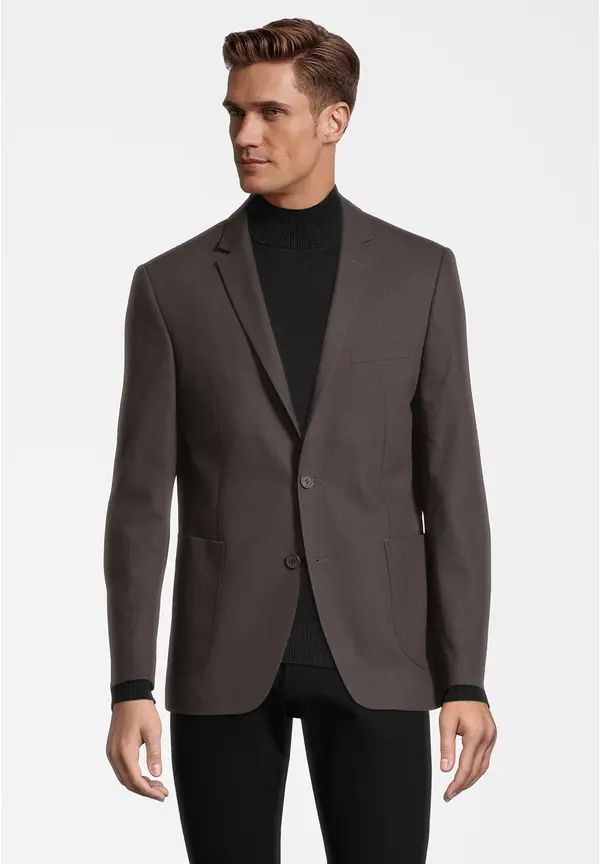 Steffen Klein Sakko aufgesetzte Taschen in taupe im Angebot