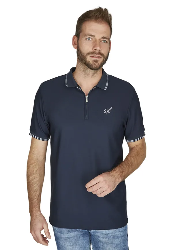 Steffen Klein Poloshirt Funktions-Shirt Zipper in Marine Fabrik Onlineshop