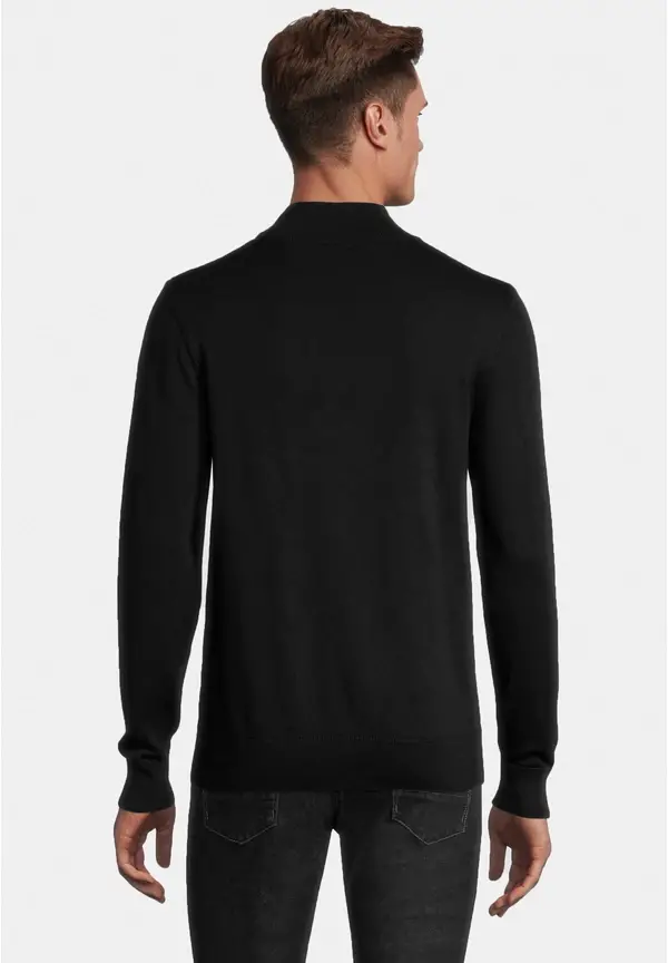 Steffen Klein Pullover Stehbund Baumwoll Mix in schwarz Sonderangebot