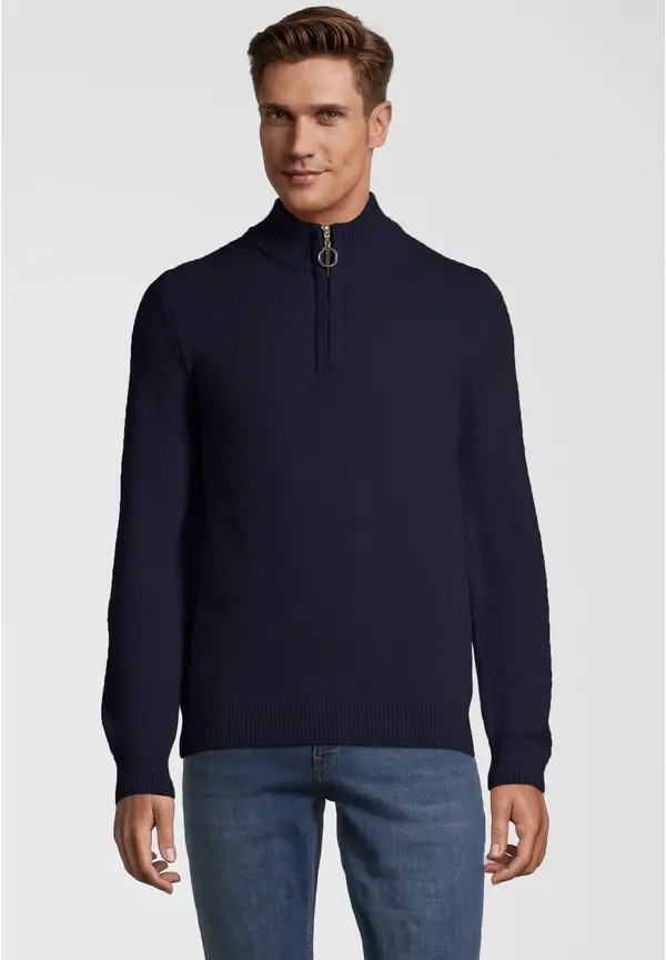 Steffen Klein Pullover Troyer Soft Touch in Marine Begrenztes Angebot