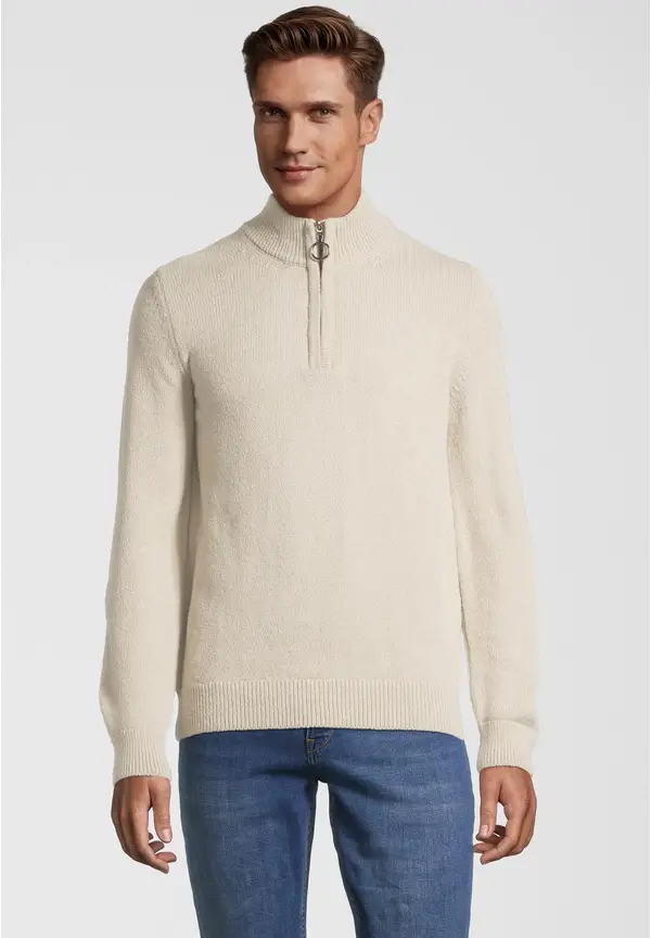 Steffen Klein Pullover Troyer Soft Touch in creme Exklusivangebot