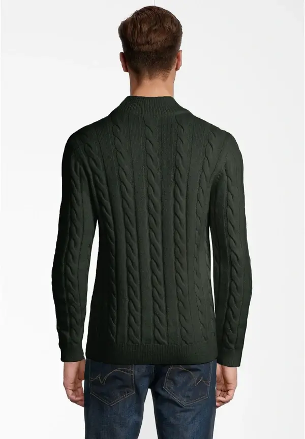 Steffen Klein Pullover Zopfmuster Soft Touch in khaki Cyber Monday