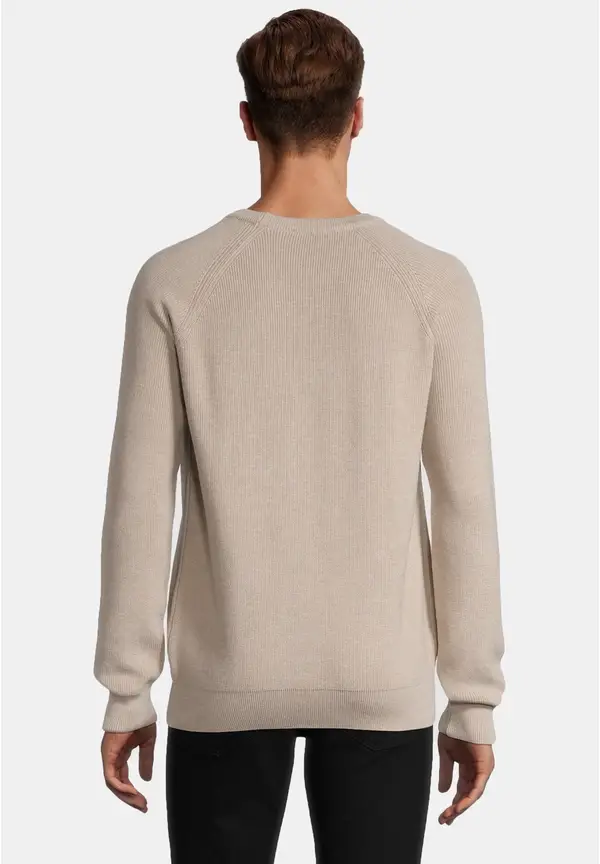 Steffen Klein Pullover Raglan Baumwoll Mix in beige melange Muttertagsangebot