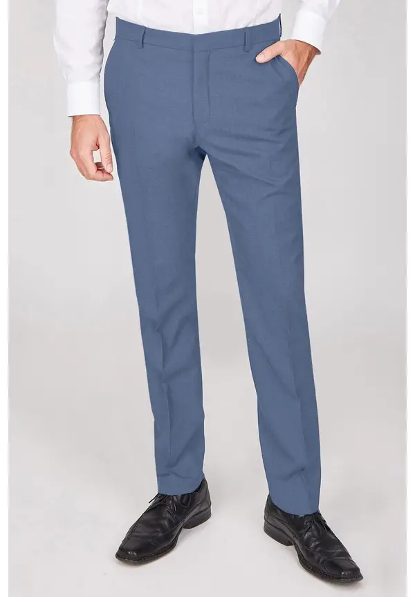 Steffen Klein Anzughose Stoffhose Slim Fit Business in Hellblau Heißer Verkauf