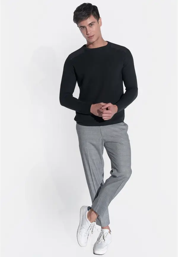 Steffen Klein Karohose knöchellang in Grau Online Outlet