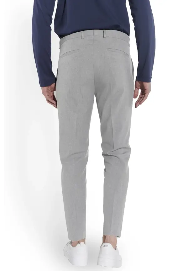 Steffen Klein Anzughose Schmal Slim Fit Knöchellang in Hellgrau VIP-Rabatte
