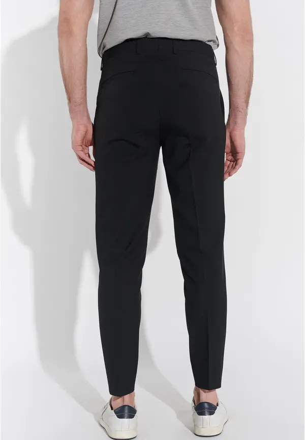 Steffen Klein Anzughose Schmal Slim Fit Knöchellang in Schwarz Tiefpreis