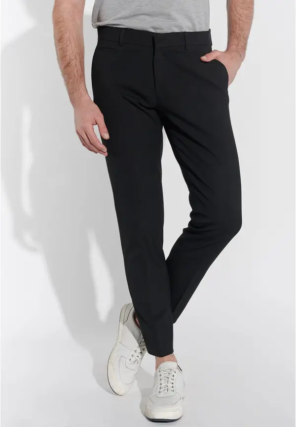 Steffen Klein Anzughose Schmal Slim Fit Knöchellang in Schwarz Tiefpreis