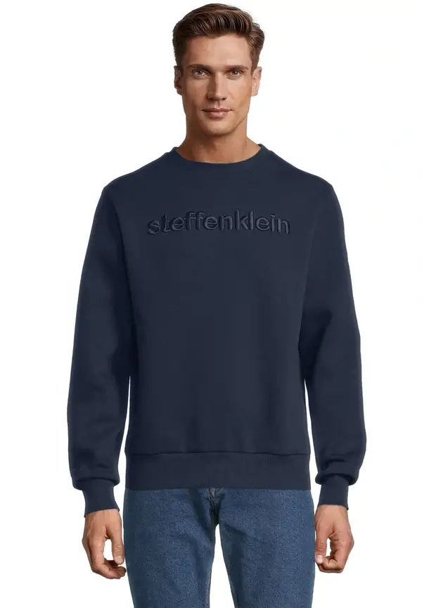 Steffen Klein Sweatshirt Logo-Stickerei in Marine Kostenlose Rückgabe