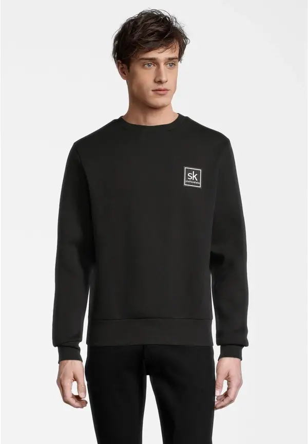 Steffen Klein Sweatshirt Logo-Badge in schwarz Begrenzte Freigabe