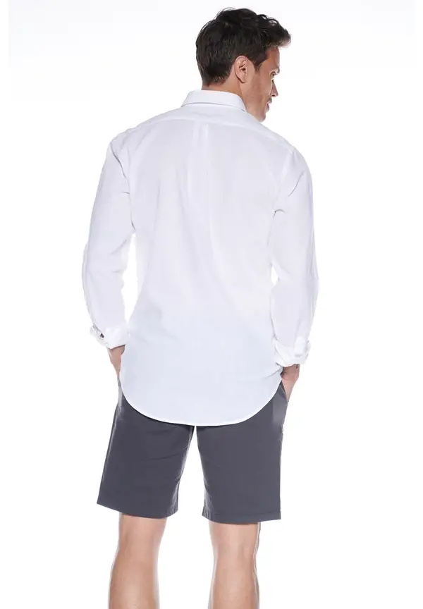 Steffen Klein Leinen-Hemd Slim Fit in Weiss Neueste Stile