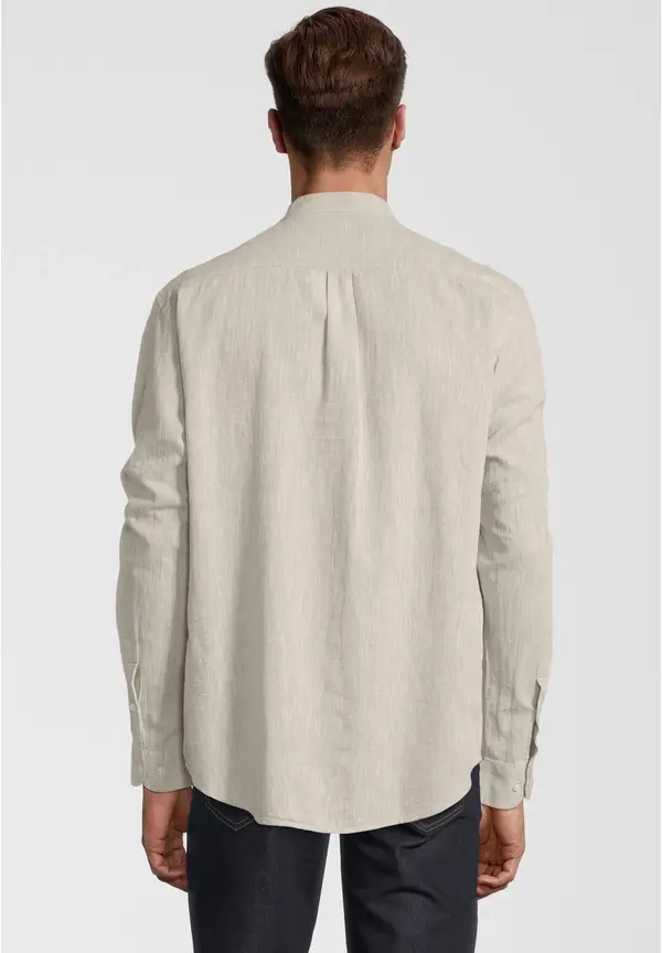 Steffen Klein Hemd Stehbund Leinen-Mix in beige Discount Store für neue Produkte