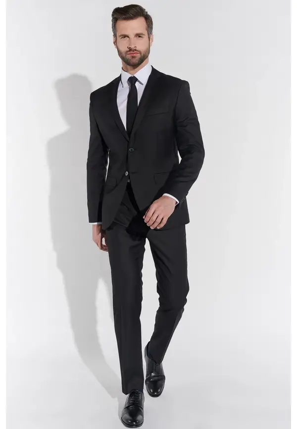 Steffen Klein Designer Anzug Slim Fit in Schwarz Begrenzt auf 3 Tage