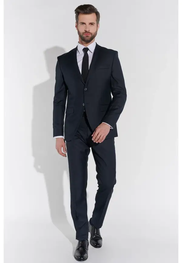 Steffen Klein Designer Anzug Slim Fit in Marine zollfrei