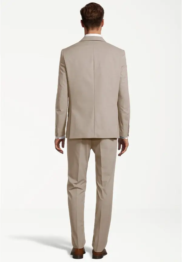 Steffen Klein Designer Anzug Slim Fit in Beige Fabrikverkauf