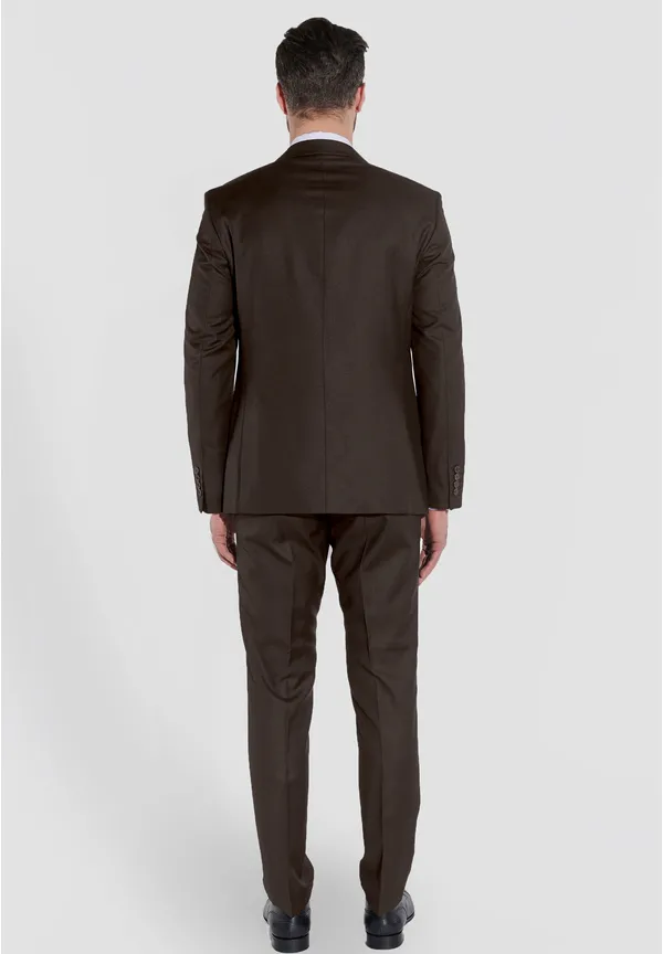Steffen Klein Designer Anzug Slim Fit in Braun Blitzverkäufe