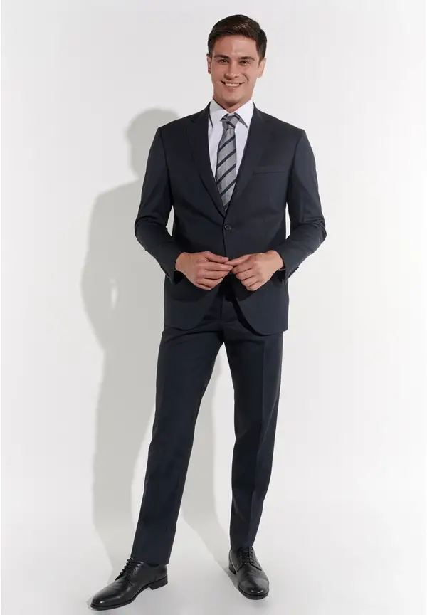 Steffen Klein Anzug Regular Fit elastisch in Navy Fabrikpreis