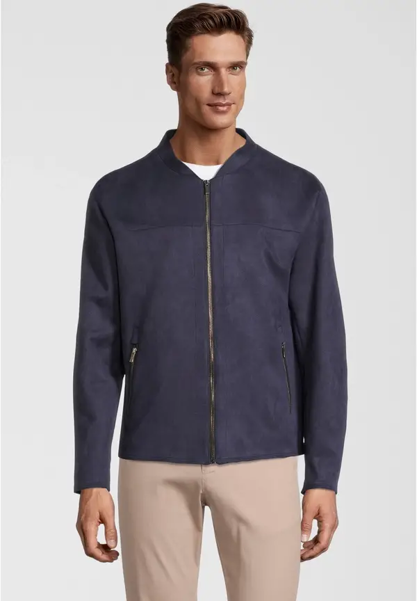 Steffen Klein Kurzjacke Velours in Marine Versandkostenfrei