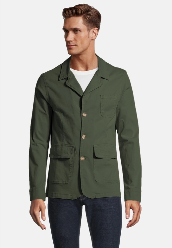 Steffen Klein Baumwoll-Sakko in khaki Begrenztes Angebot
