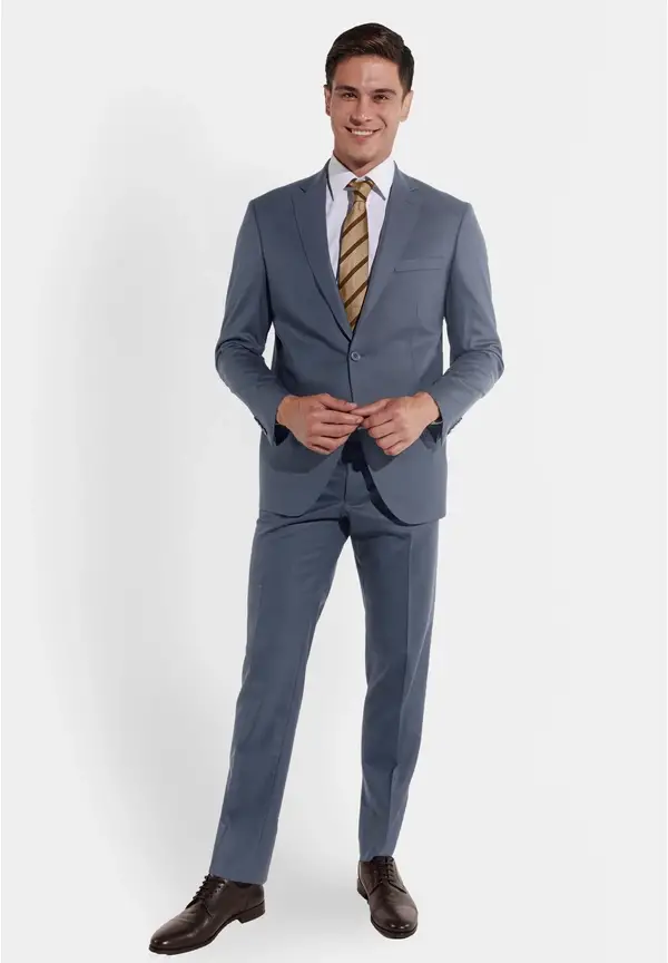 Steffen Klein Anzug Regular Fit elastisch in Dove blue Große Rabatte