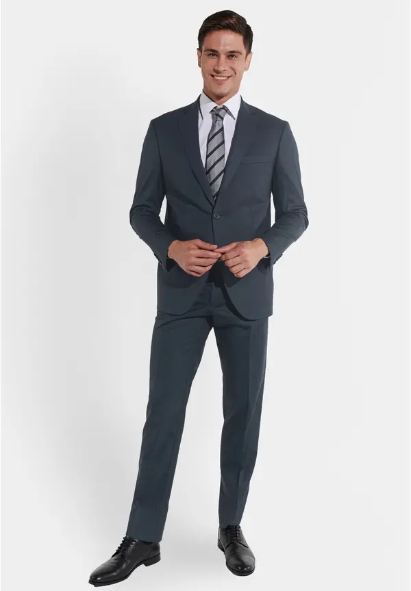 Steffen Klein Anzug Regular Fit elastisch in Grey blue Neuheiten