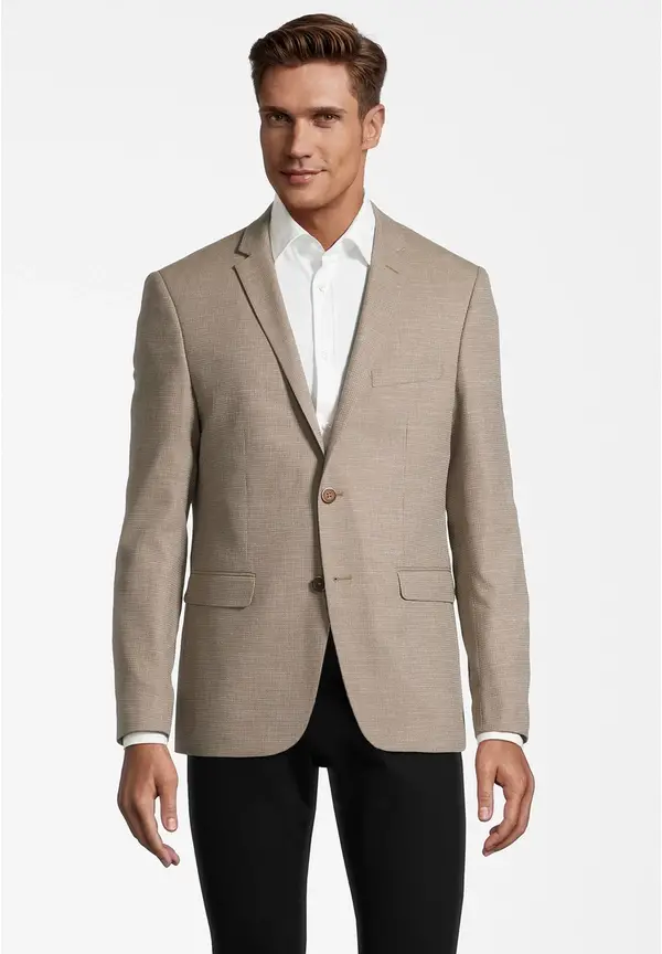 Steffen Klein Sakko Struktur Melange in beige Kostenlose Rückgabe