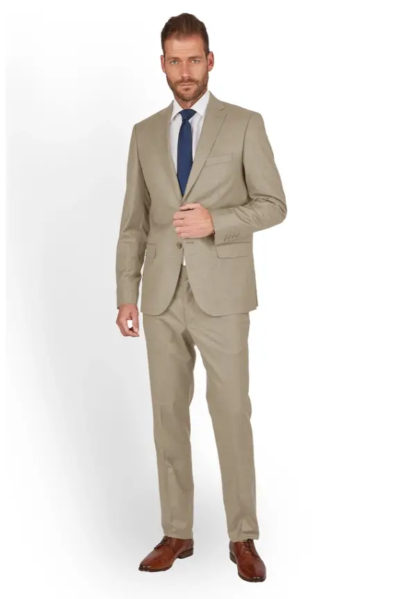 Steffen Klein Anzug Regular Fit elastisch in Beige Sonderangebot der Fabrik