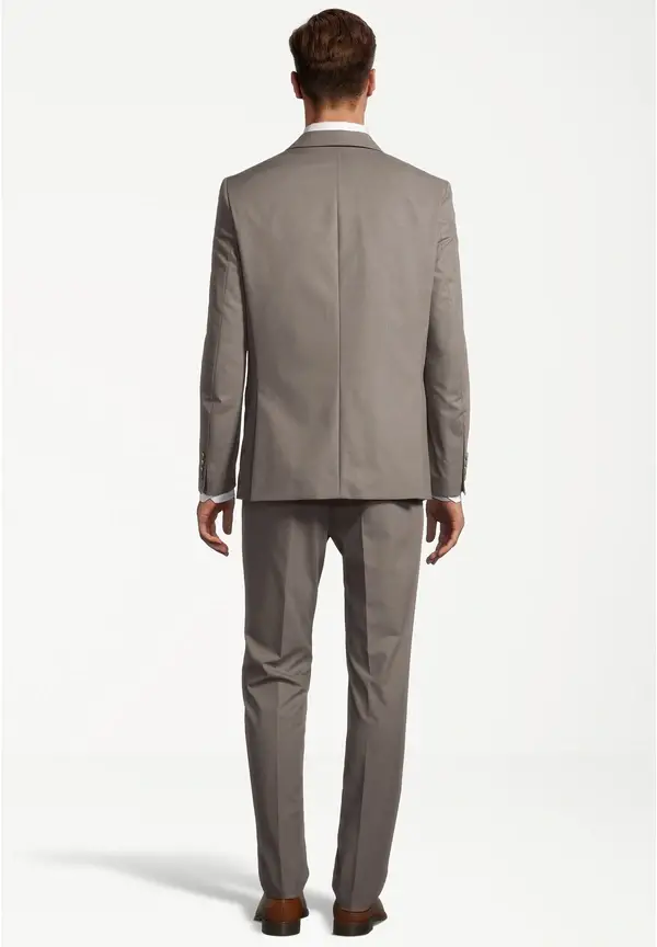 Steffen Klein Designer Anzug Slim Fit in Taupe melange Bis zu 55% Rabatt