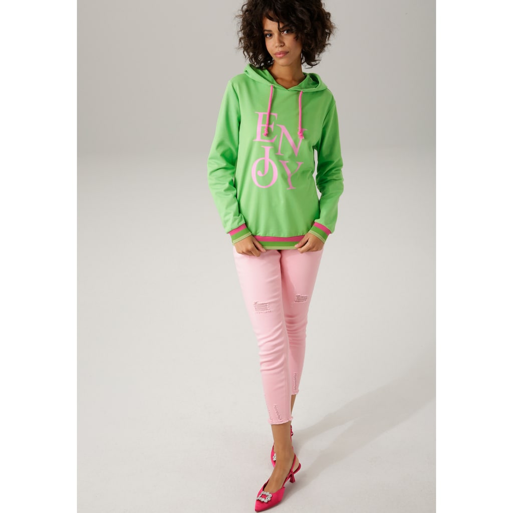 Aniston CASUAL Sweatshirt mit "ENJOY"-Schriftzug Verkauf