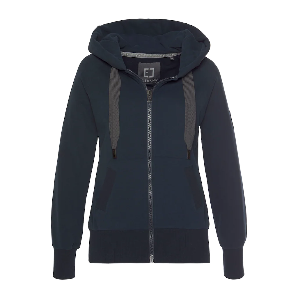 Elbsand Sweatjacke mit Logo-Stickerei an der Kapuze bequeme Freizeitjacke mit Taschen Günstiger Verkauf