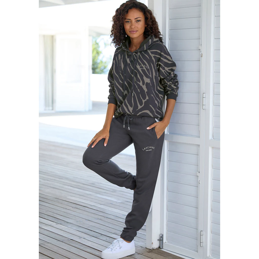 LASCANA Kapuzensweatshirt mit Zebramuster Loungewear Fabrik Onlineshop