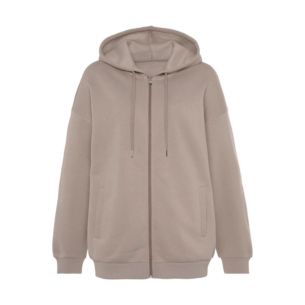 LASCANA Kapuzensweatjacke mit seitlichen Taschen und Innen angeraut Loungewear Rabatt